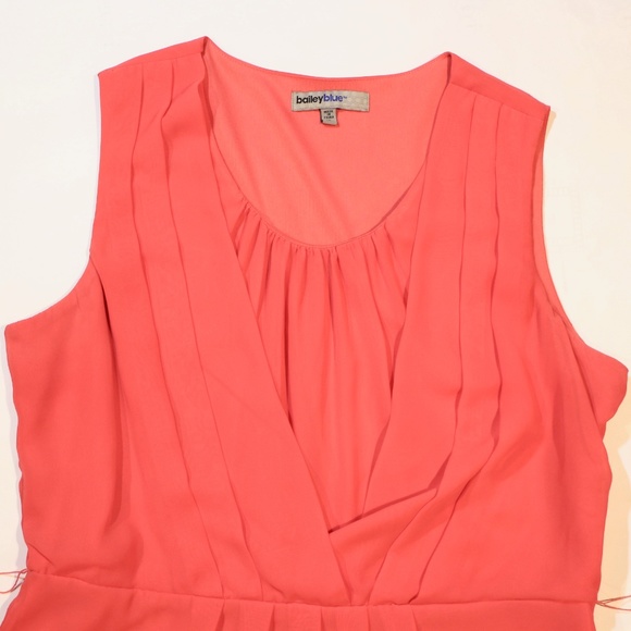 Chiffon Skater Dress, Size XL, Peach - Picture 3 of 7